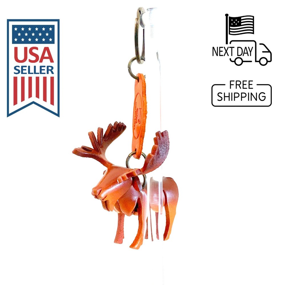 Moose Handmade Leather Keyring