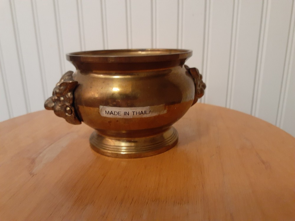 Vintage Brass Demon Devil Cauldron Incense Burner Witchcraft Pagan