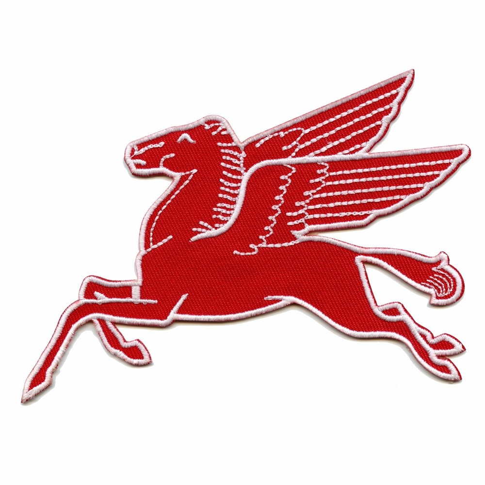 Red Flying Pegasus Iron On Embroidered Patch