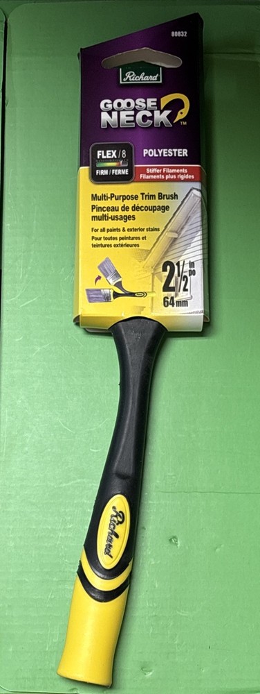 Richard Goose Neck Angular Paint Brush 2.5” Flexible Soft Grip Handle - 80832