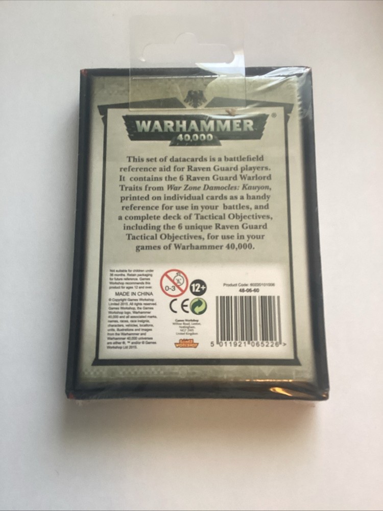 Warhammer 40,000 - Raven Guard DataCards - OOP - SEALED