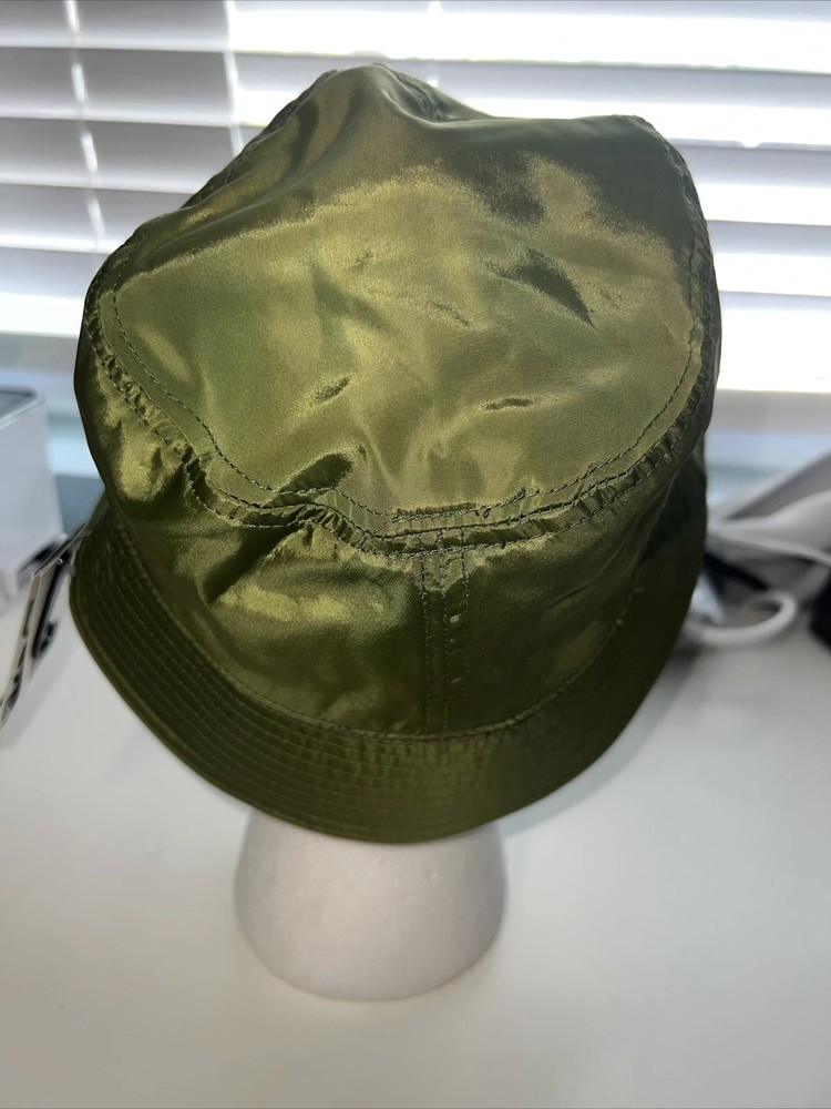 Steve Madden Satin-Lined Bucket Hat , Olive, NWT (o2)