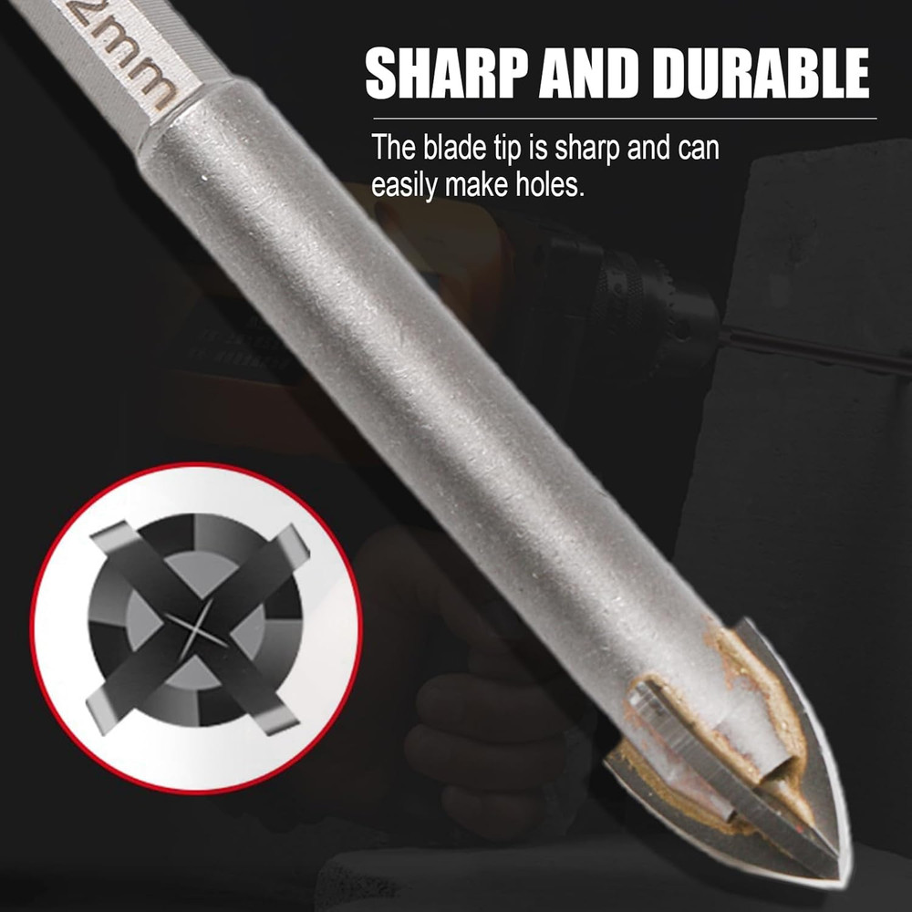 High-Speed Carbide Masonry Drill Bits - 5 Sizes for Versatile Materials