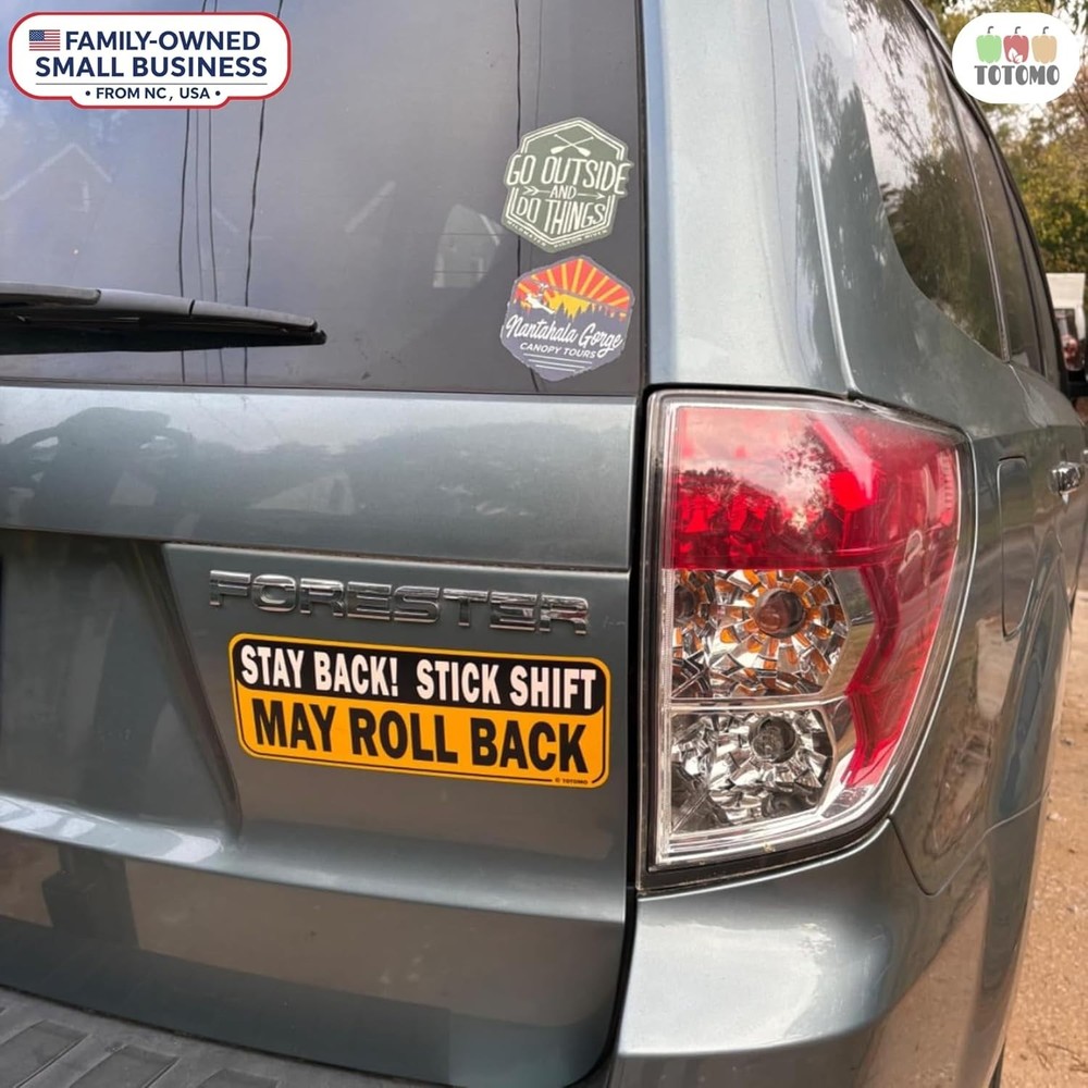 Learning to Drive Stick Shift Stay Back May Roll Back Car Magnet - Reflective...