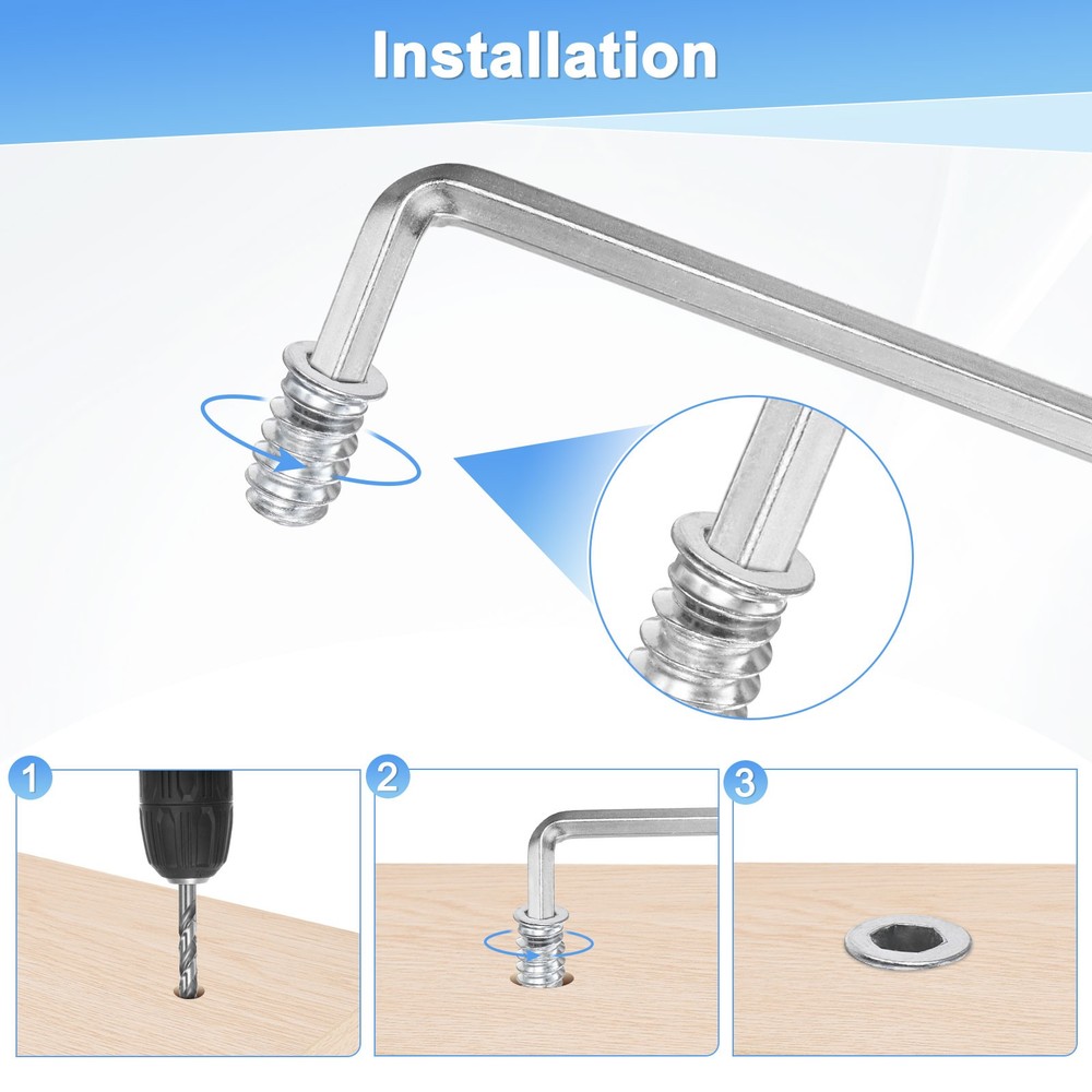 15-Pack Threaded Inserts, 3/8-16x25mm Nuts with A Wrench and Drill Bit [Silver]