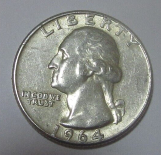 1964  Washington Silver Quarter   90% Silver