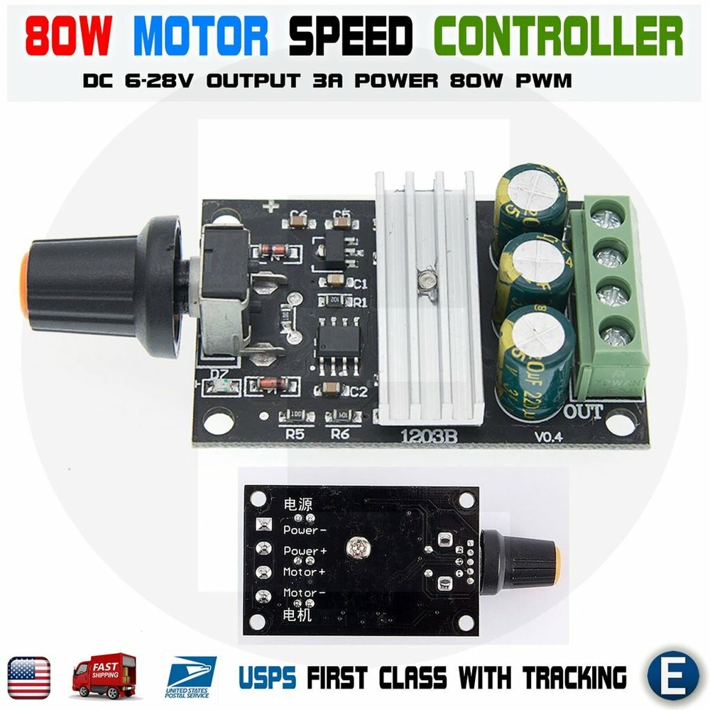 DC 6V-28V 3A PWM Motor Speed Variable Regulator Controller Switch 6V 9V 12V 24V