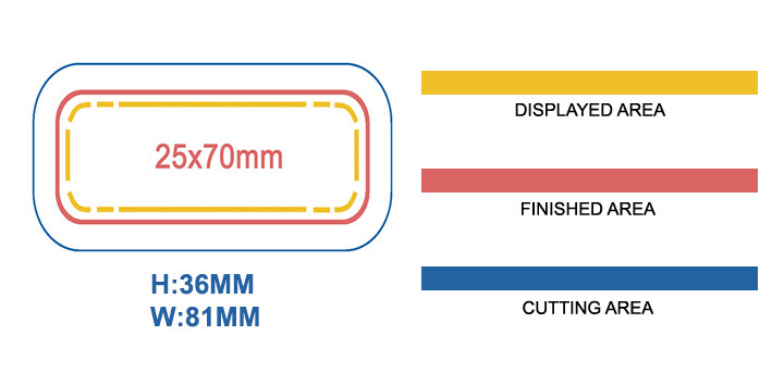 ChiButtons Mould- 25x70mm Rectangle Interchangeable Moulds for Button Maker-B400
