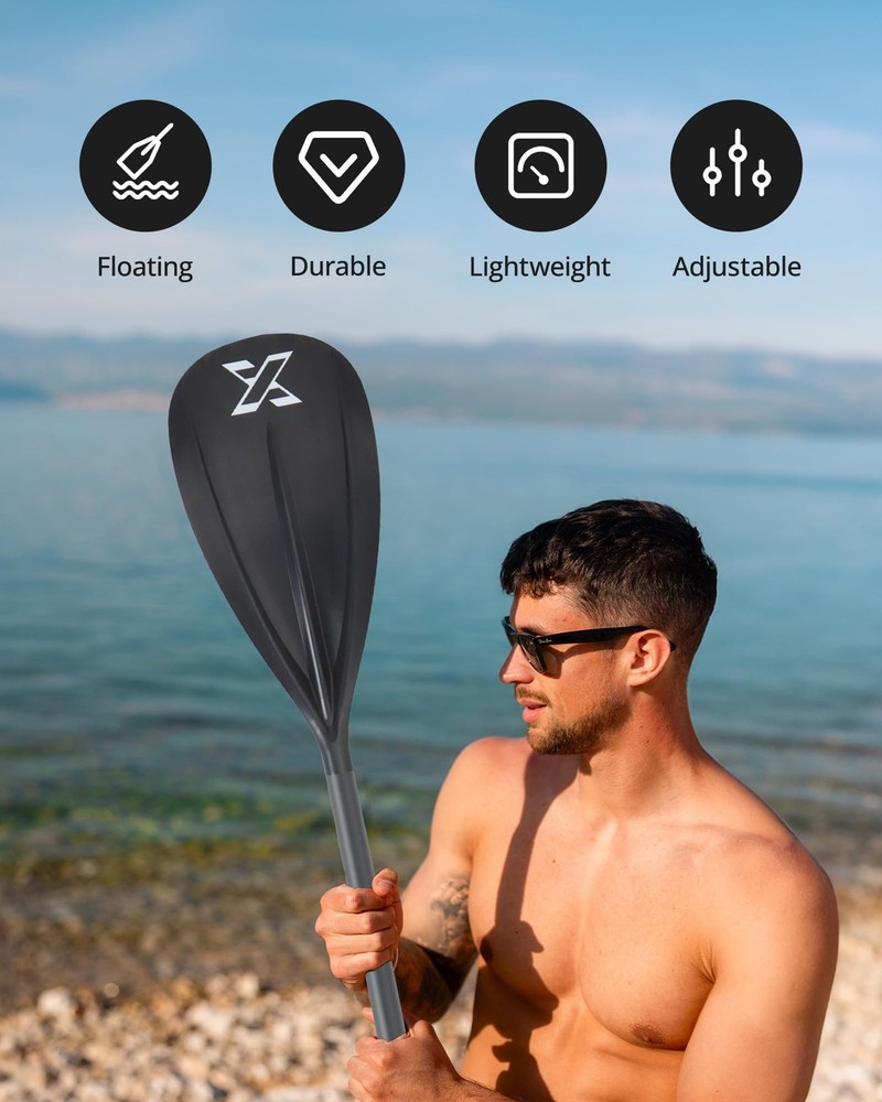 Paddle Board Paddle, 3 or 4 Piece Adjustable SUP Paddle, Detachable Floating ...