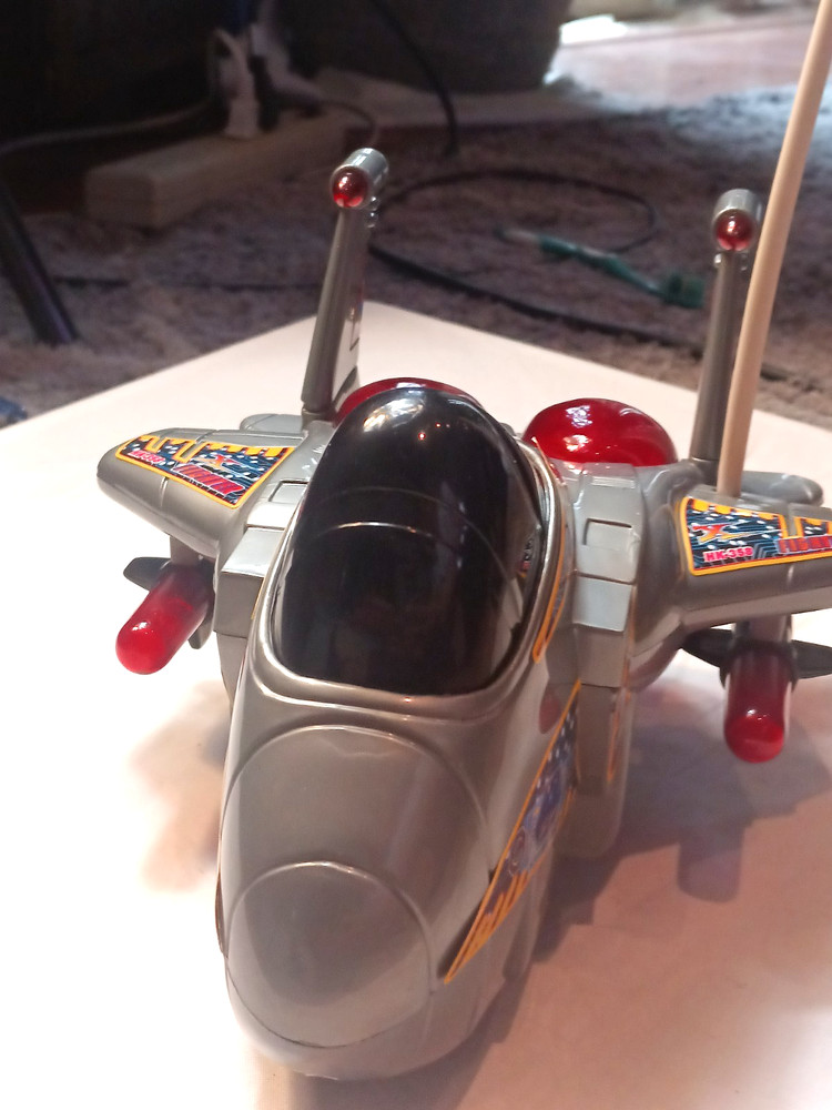 Vintage Bump & Go Jet plastic remote control aircraft,