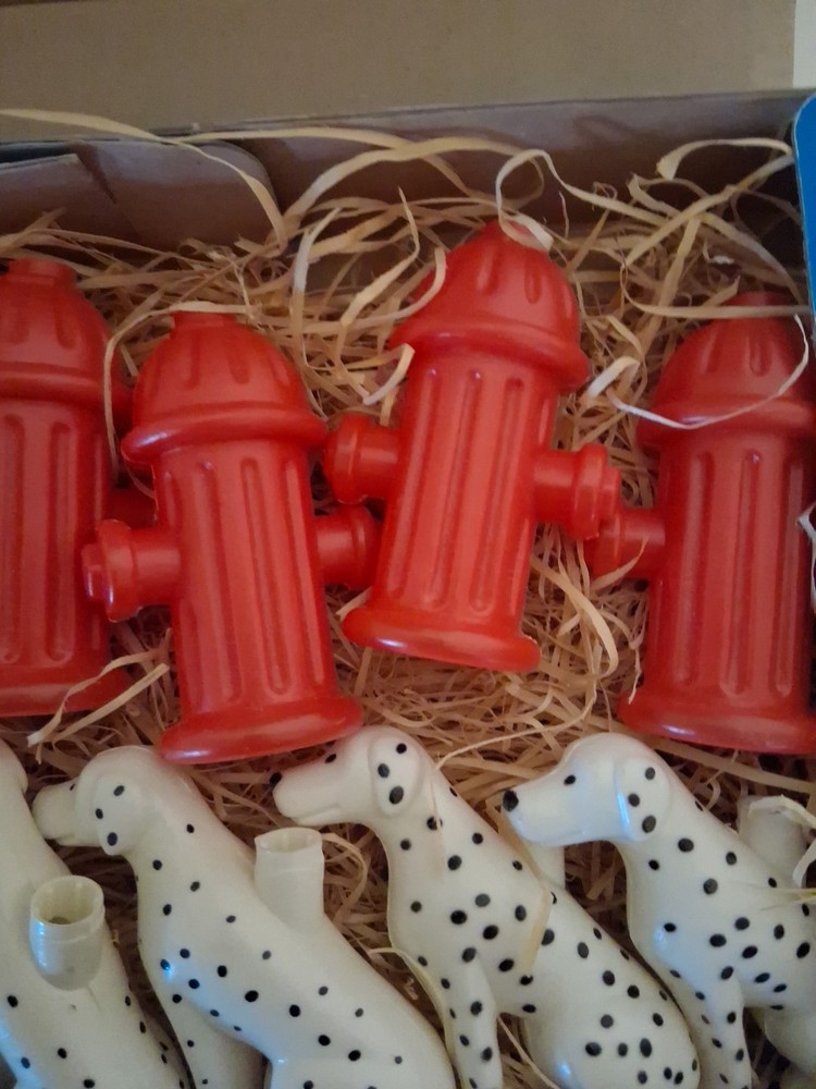 1993 Primal Lite HOT SPOTS Dalmations & Fire Hydrants Blow Mold String Lights