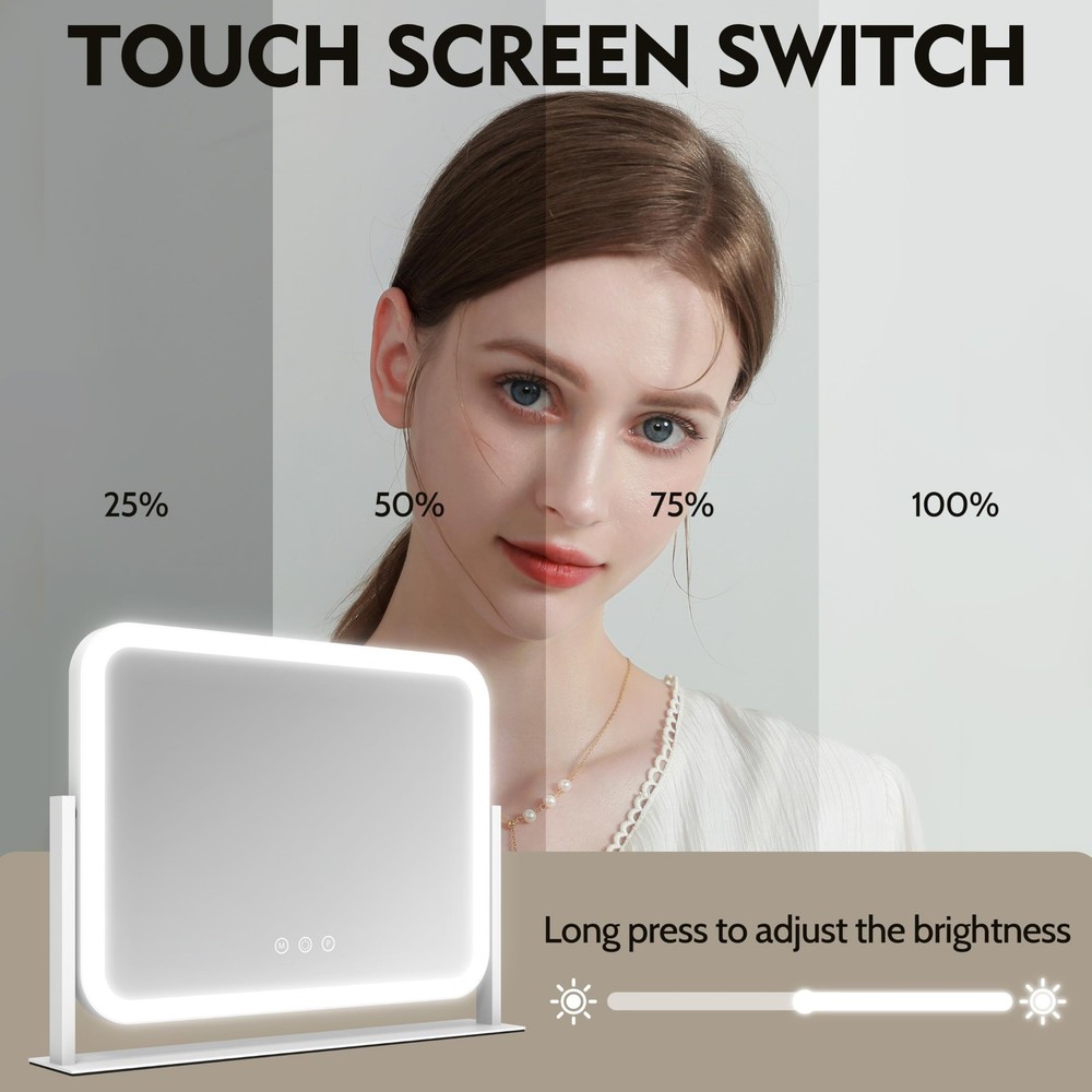 Lighted Makeup Mirror, 17"x13" Vanity Mirror with Lights, 10X Magnification, ...