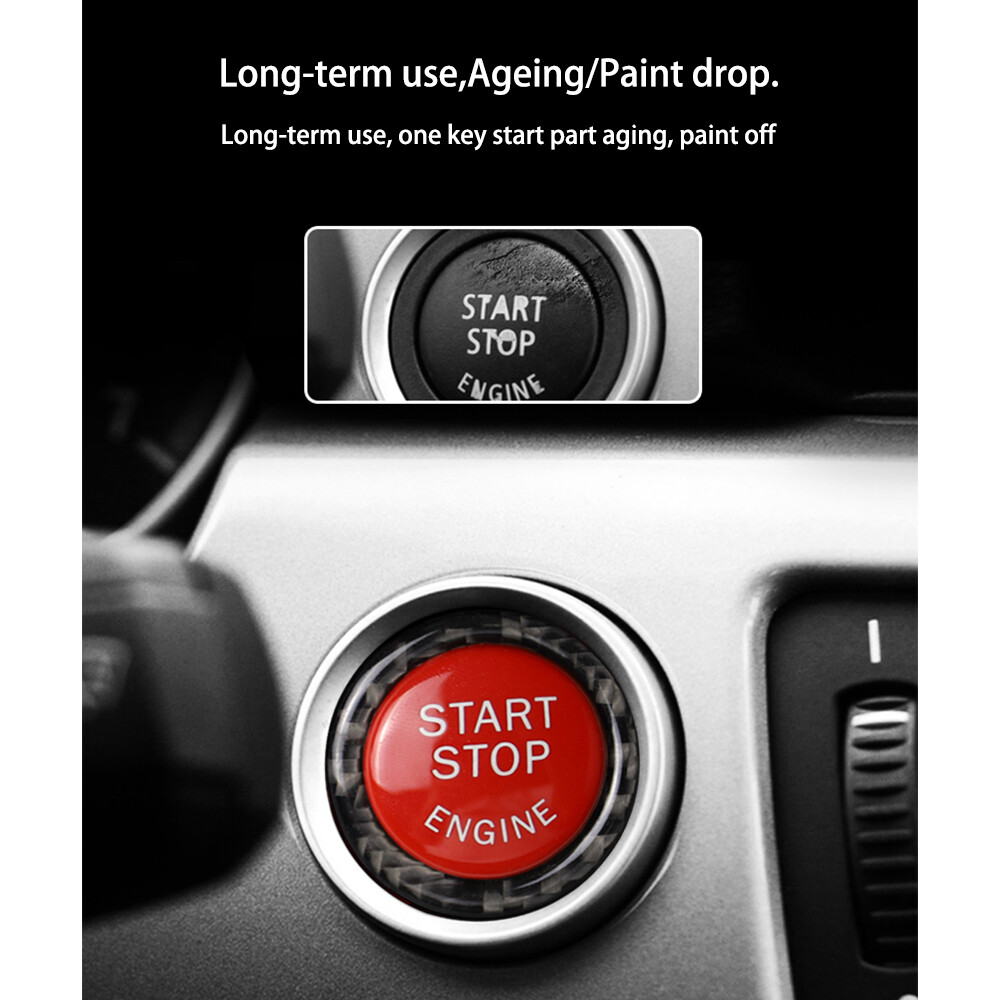 Red Start/Stop Engine Button Replace Cover With Ring For BMW E90 E92 E93 2009-12