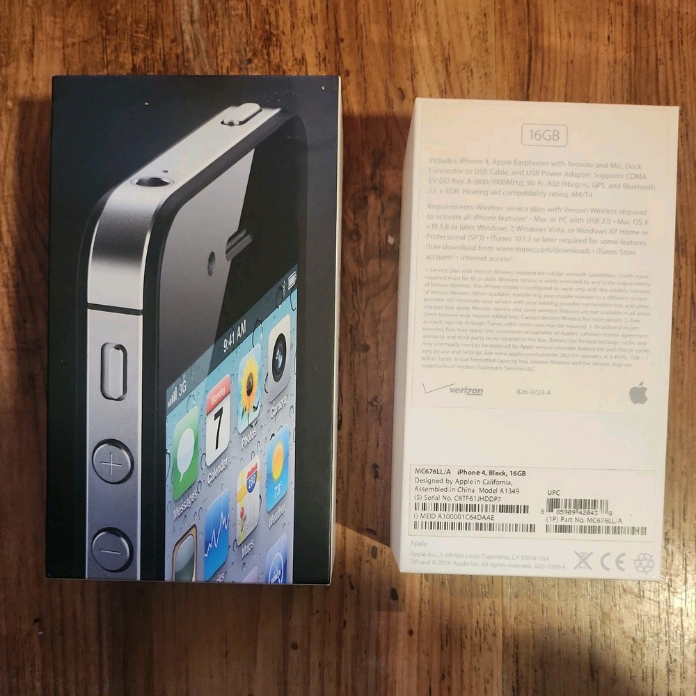 Apple iPhone 4 Original Box Black - RETAIL BOX ONLY