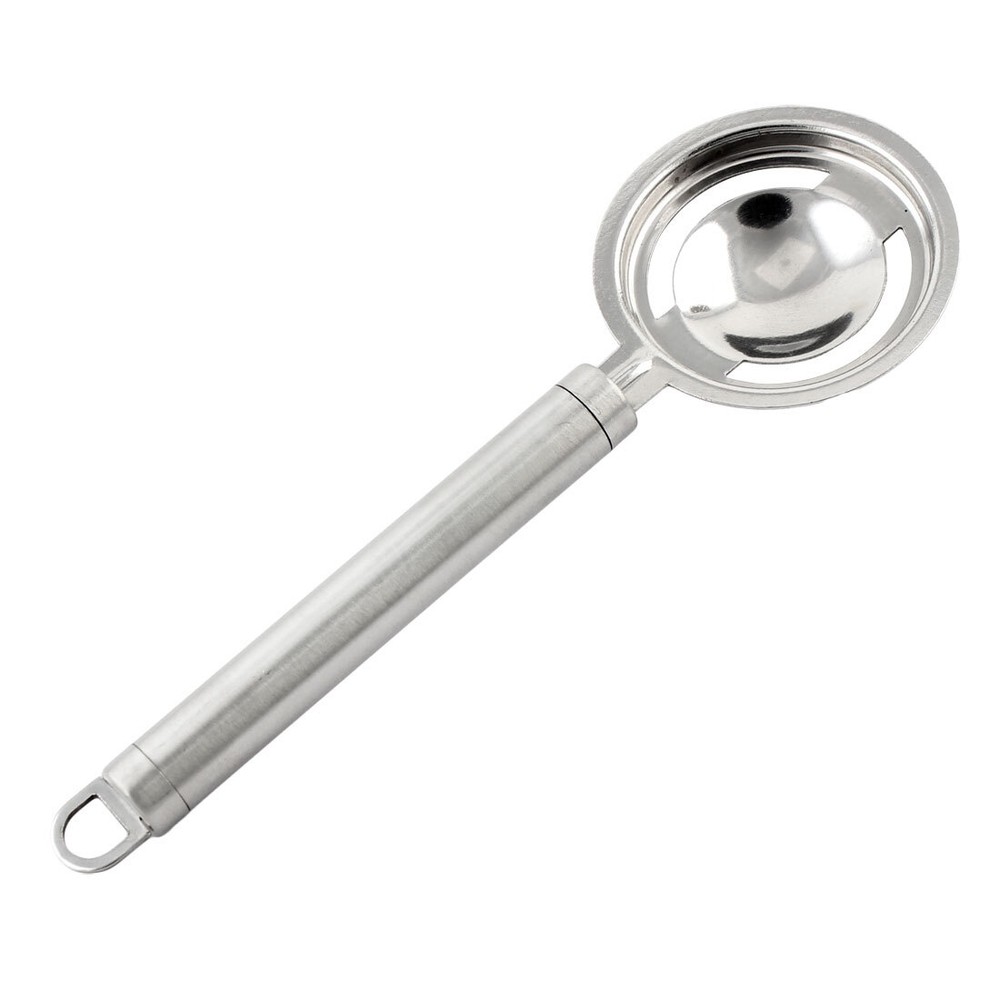 Household Egg Yolk White Separator Divider Sieve Tool Holder Silver Tone