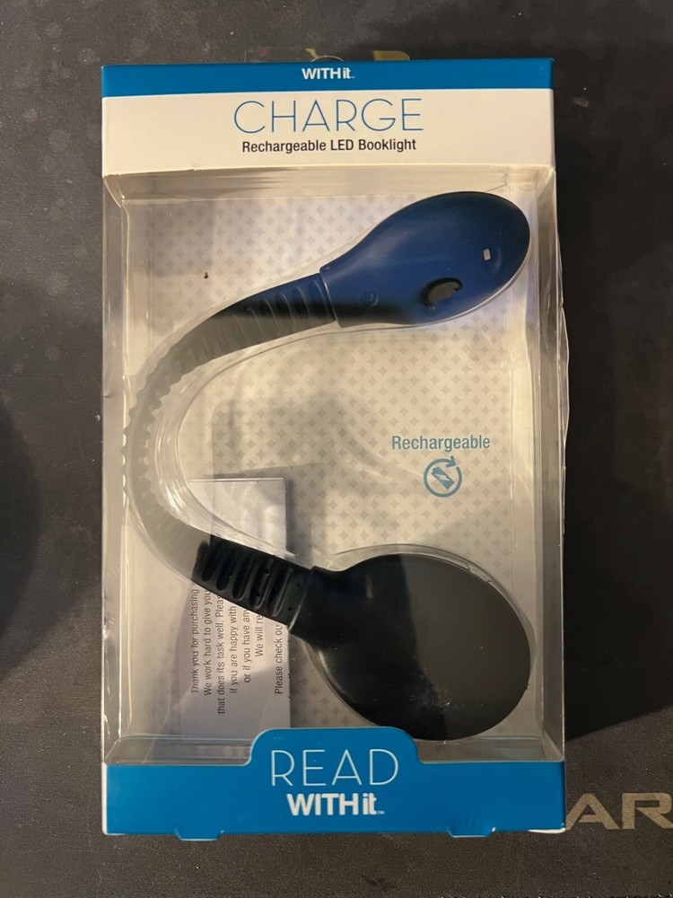WITH it Charge USB Rechargeable Clip On LED Book Light New