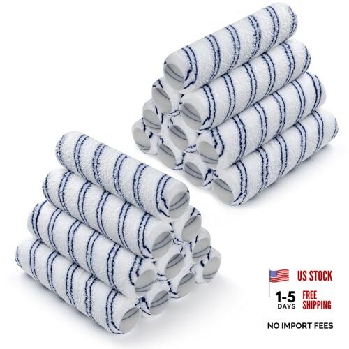 9 Inch Microfiber Paint Roller Covers, 3/8 Nap, 20 Pack Professional Large