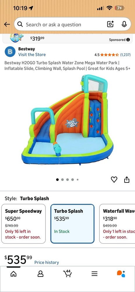 H20 GO Turbo Blast &  Water Slide