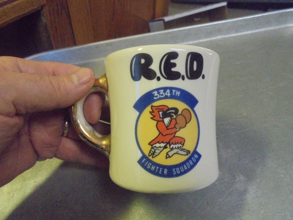 Vintage 334th Fighting Squadron R.E.D. coffee mug