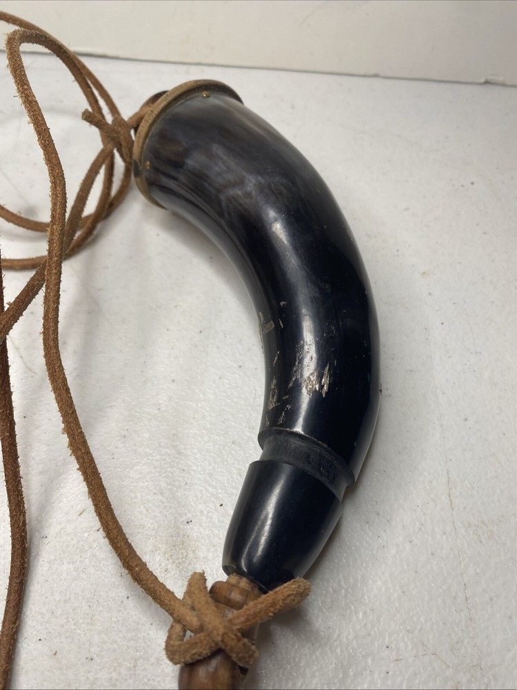 MUZZLE LOADER BLACK POWDER HORN 7” RE-ENACTMENT