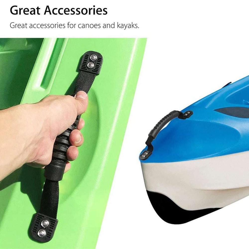 Black Grab Handle Kayak Boat Side Mount Rubber Replacement Grip Handle -2 Pack