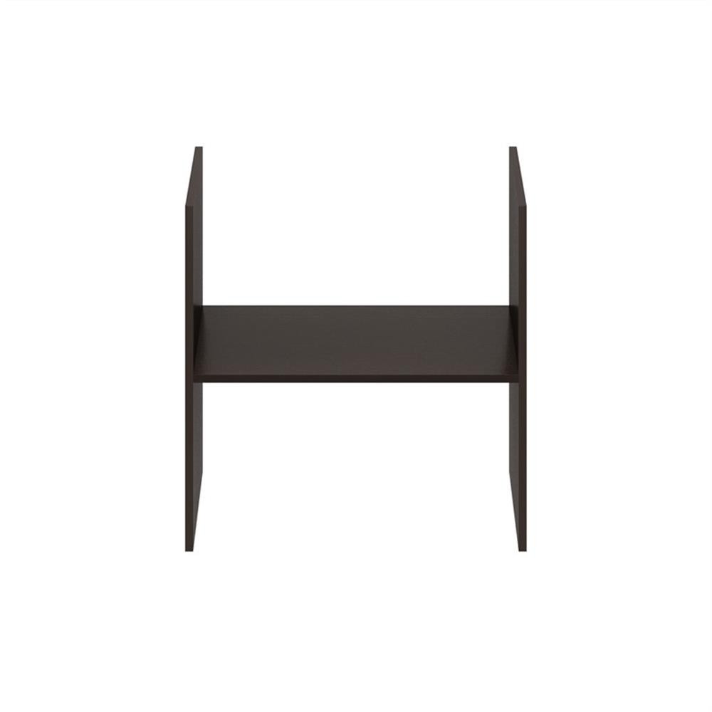Pemberly Row Contemporary H-Shelf Cube Organizer Insert in Dark Oak
