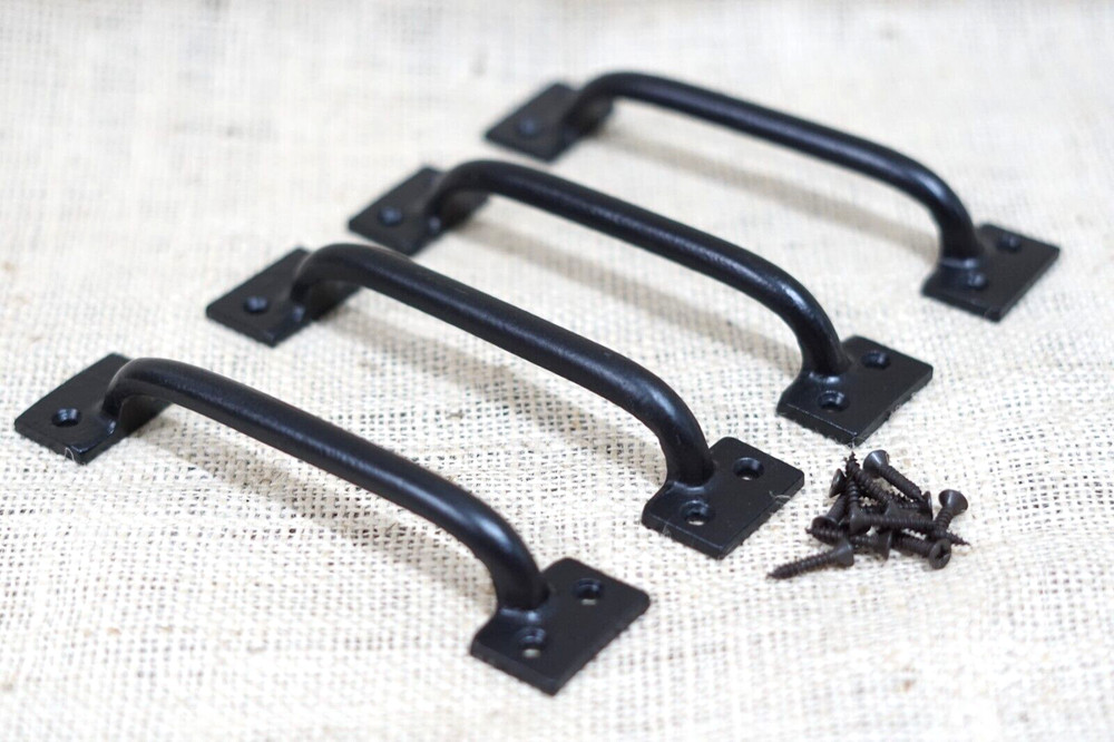 4 Drawer Pulls Black Style Cabinet Handles Grasp Door 6" Kitchen Window Pull