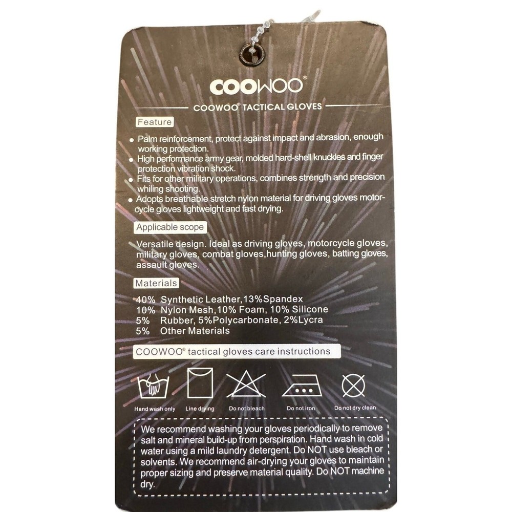 COOWOO Tactical Half-Finger Gloves – One Size