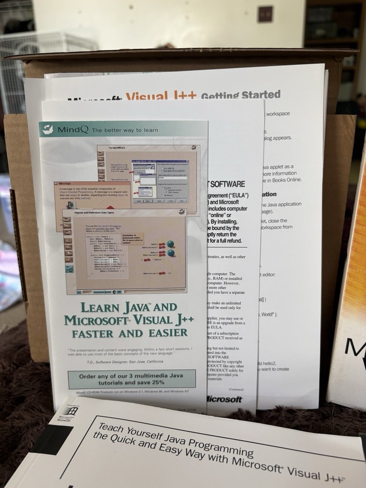 Microsoft Visual J++ Professional Edition Java active x Big Box L@@k