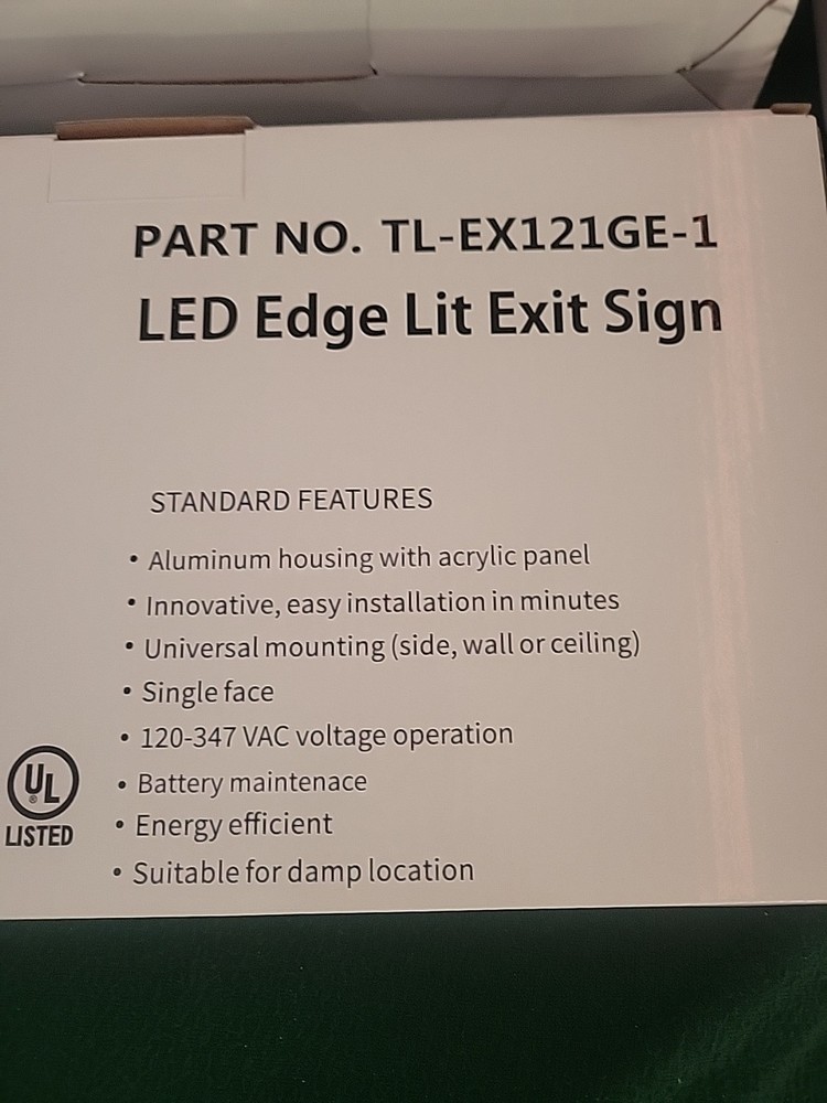 Green Exit Signs for Business, LED Edge Lit Exit Sign, UL 924 (4 pack) Hardwired