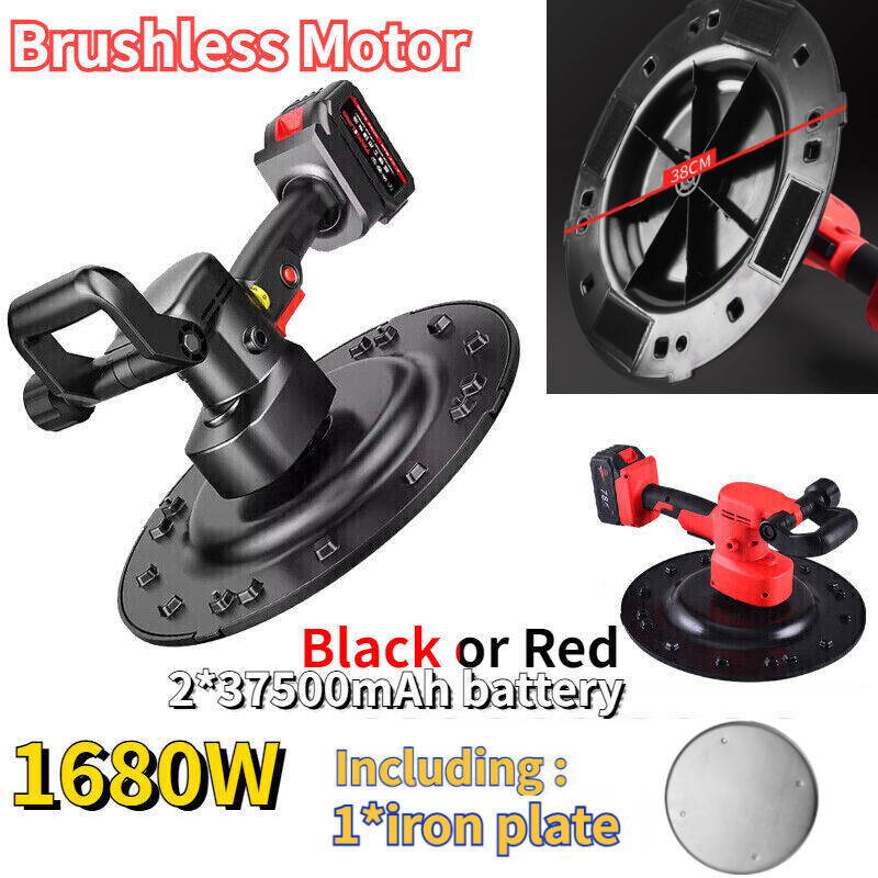 Trowel Masons Concrete Mortar Brushless Polishing Wall Smooth Machine 2*Battery