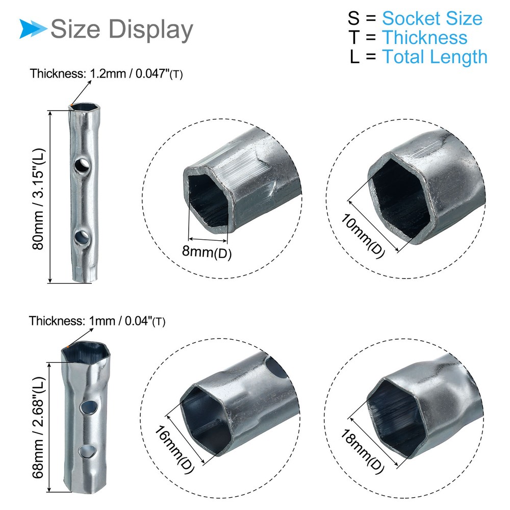 7pcs Motorcycle Ignition Spark Plug Spanner Wrench Socket