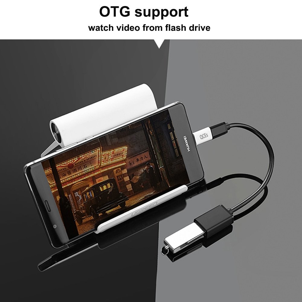 QCEs Micro USB to C Adapter 4Pack, Female USB-C Black, White