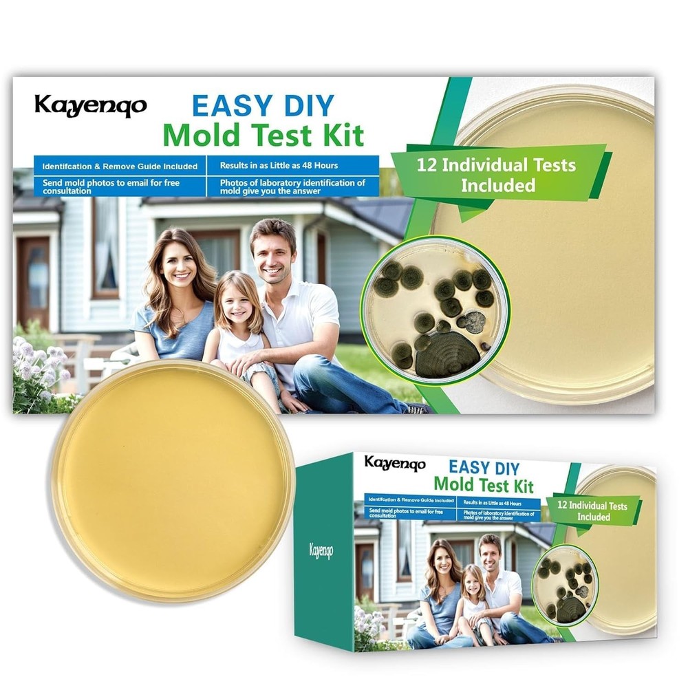 Mold Detection Kit with Guide - 12 Tests for Home Surfaces & Air Quality