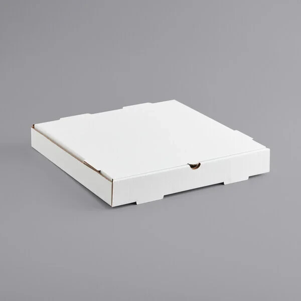 14" x 14" x 2" White Corrugated Plain Unprinted Pizza / Bakery Box (50/Bundle)
