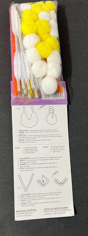 Creative Hands ~ BUNNY & CHICK KIT Makes 12 ~ Includes directions NEW SEALED