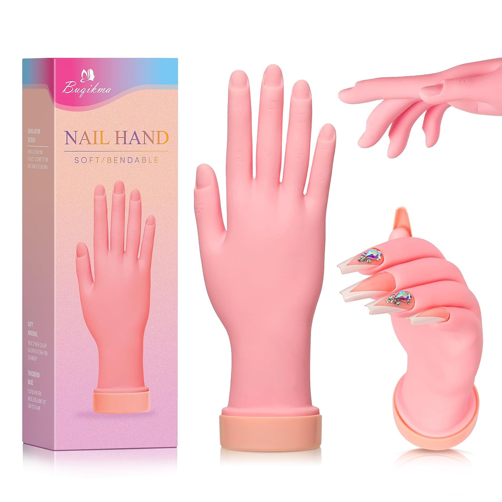 Nail Practice Hand for Acrylic Nails Mannequin Hand for Nails Practice Flex...