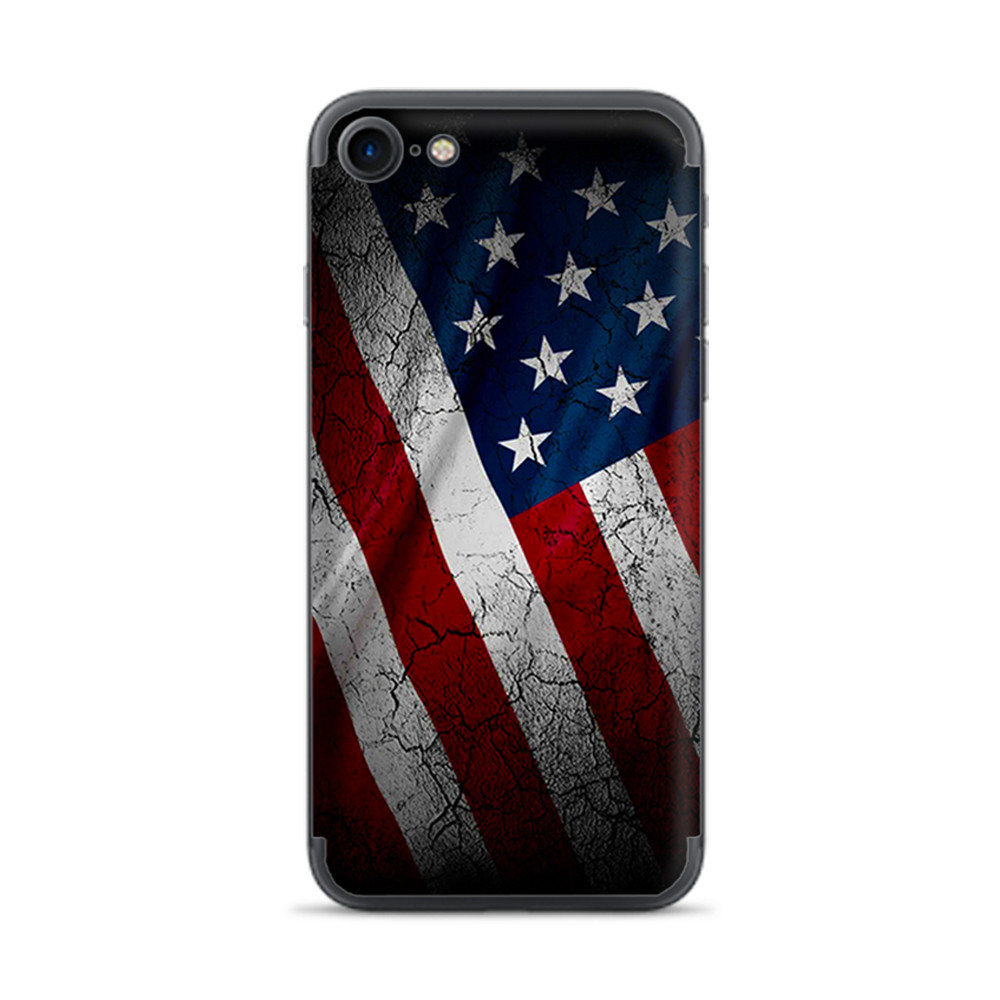 Apple iPhone 7 / 8 Skins Decal Wrap American Flag distressed wave