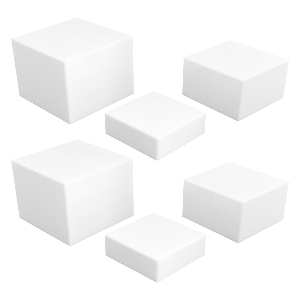 6 Pack Acrylic Cube Display Stands, Food Risers for Buffet Table, Nesting