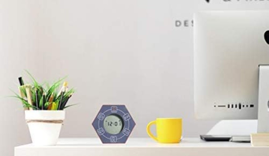 Compact Orange Pomodoro Timer with 5 Presets & Visual Alerts for Focused Work