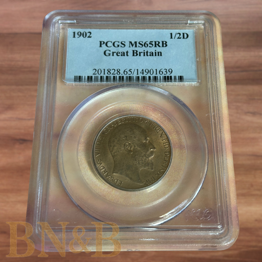 1902 Great Britain 1/2D PCGS MS65RB
