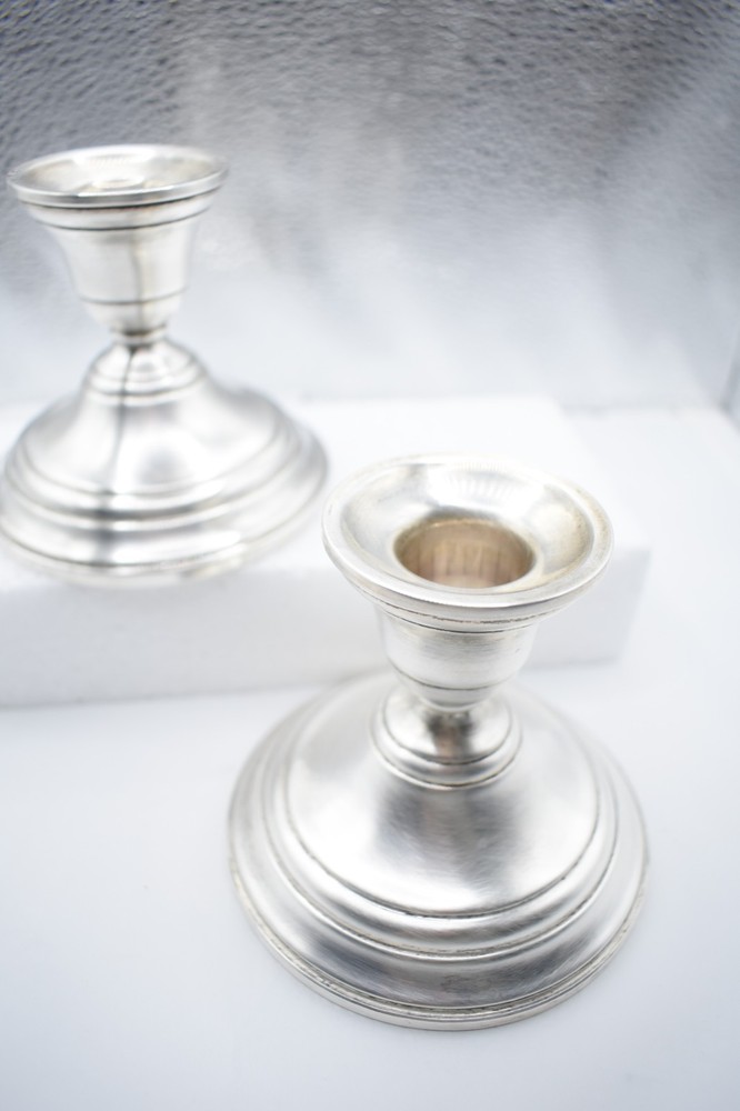 Vintage Sterling Silver Weighted Candlesticks Pair