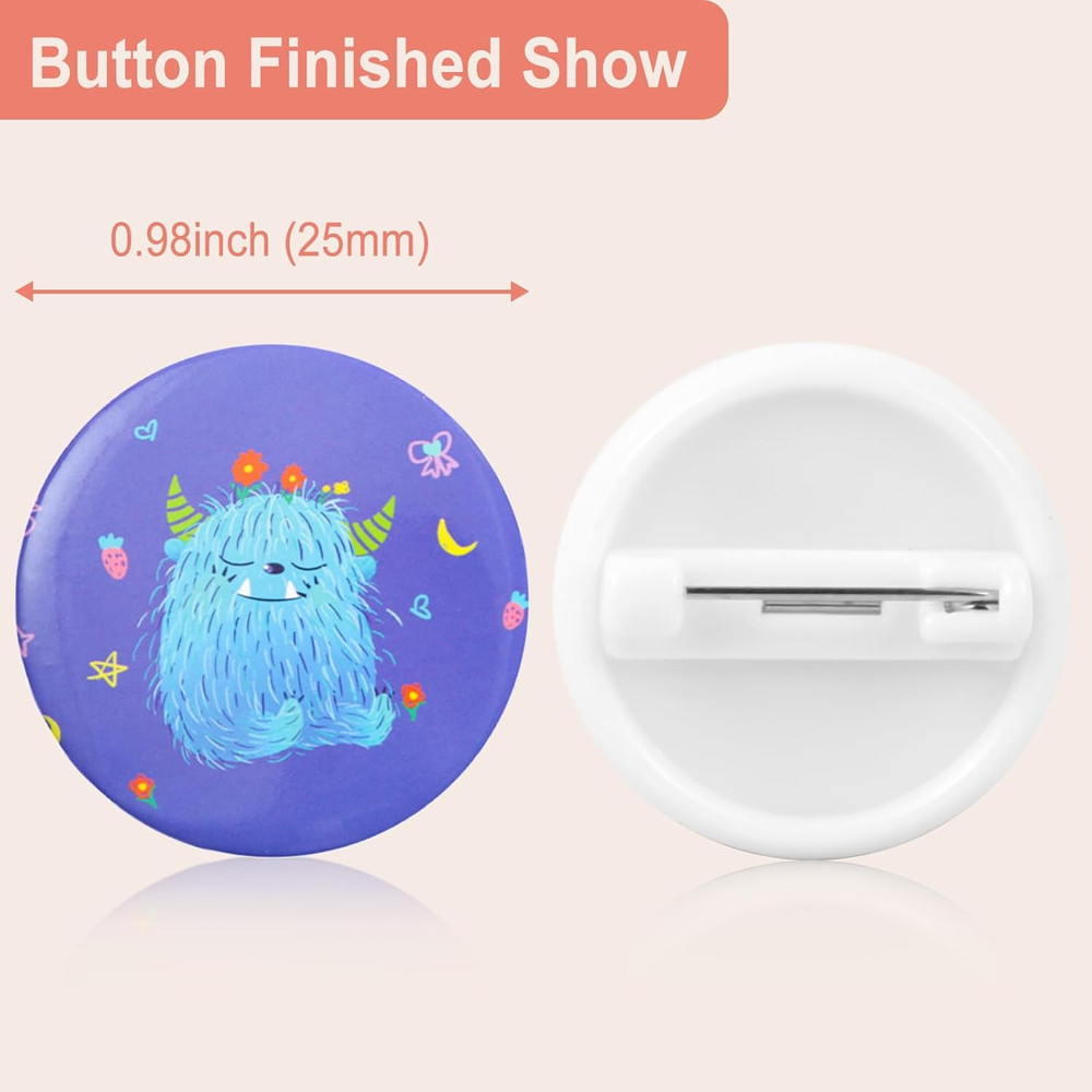 200 Sets 25Mm Button Maker Supplies for Button Maker Machine 25Mm, Includes Blan