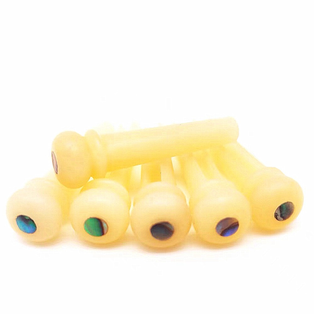 6x Bone Guitar Pin String Peg Unbleached Luthier Bridge H01