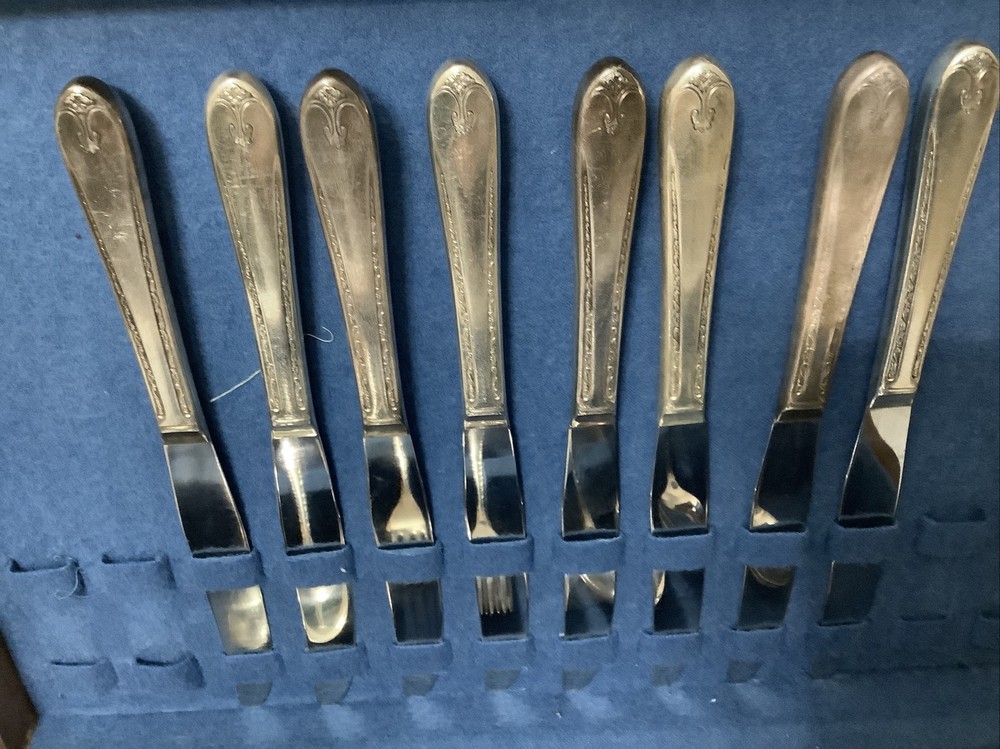 Wm Rogers Silverplate Modern Precious Set With Chest 40 pieces - SFD