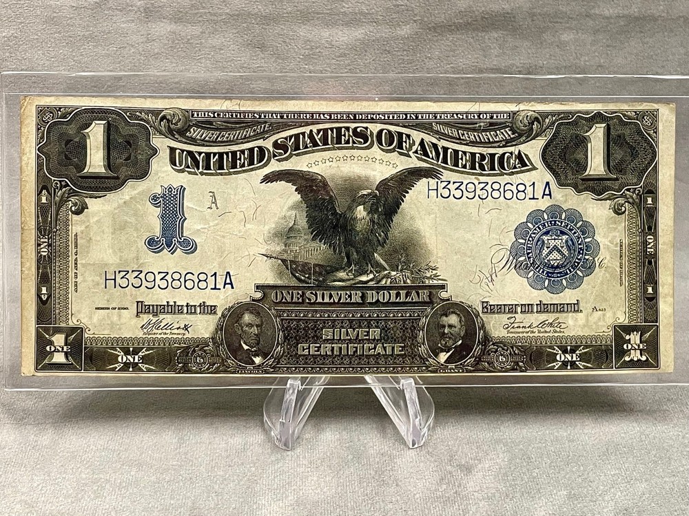1899 USA $1 SILVER CERTIFICATE BLACK EAGLE LARGE NOTE