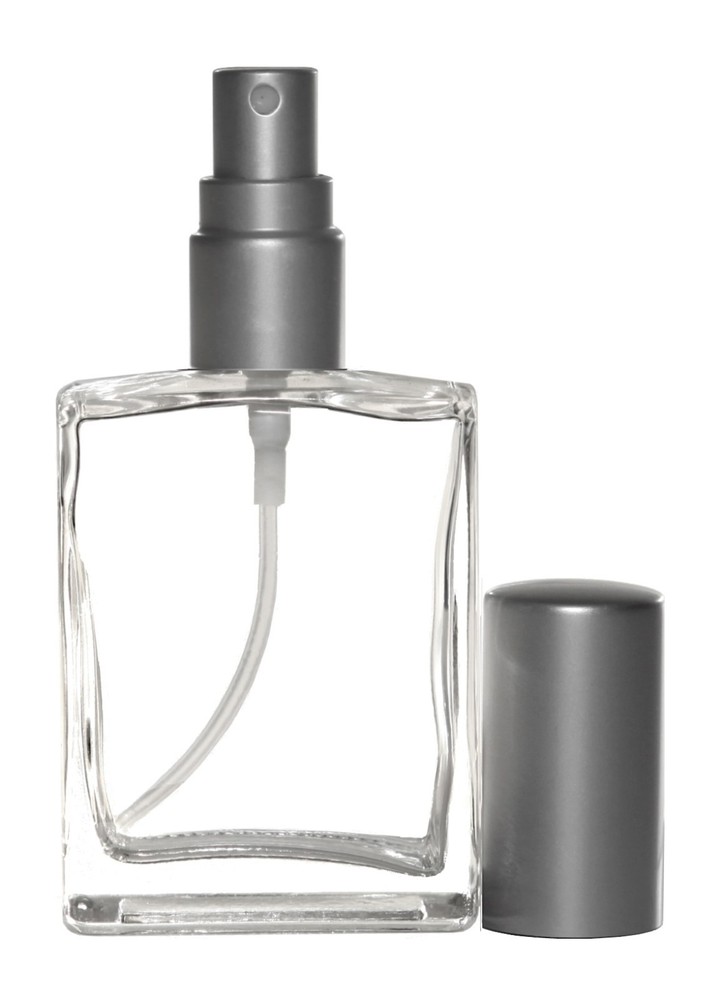 Perfume Cologne Atomizer Empty Glass Bottle Matte Silver Sprayer 1/2 oz 15ml