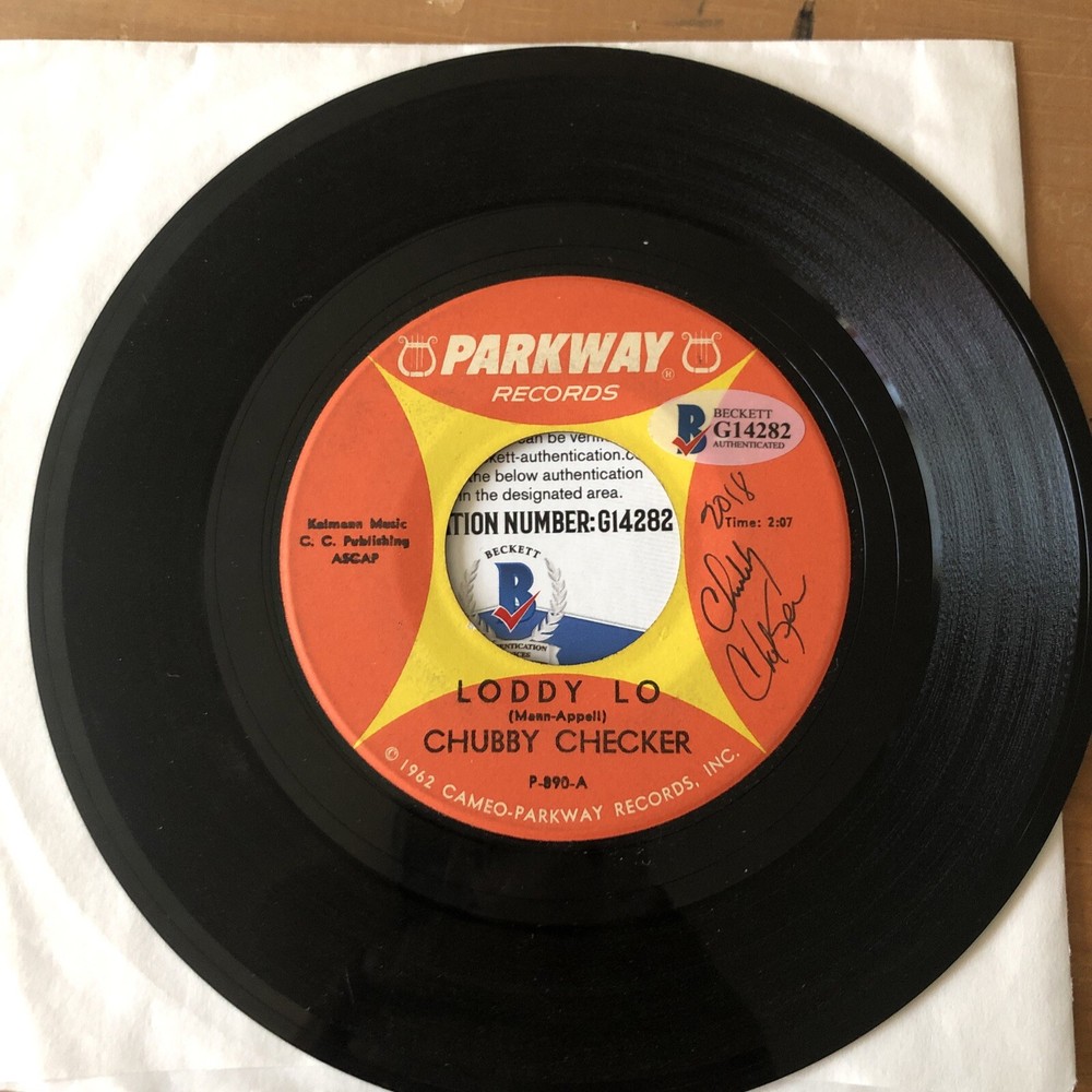 1962 Chubby Checker Parkway Records Auto Signed Single BAS Beckett