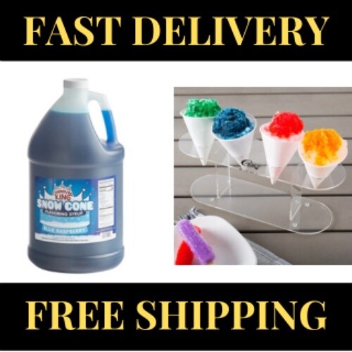 4 GALLON CASE Carnival King Blue Raspberry Snow Cone Crushed Ice Machine Syrup