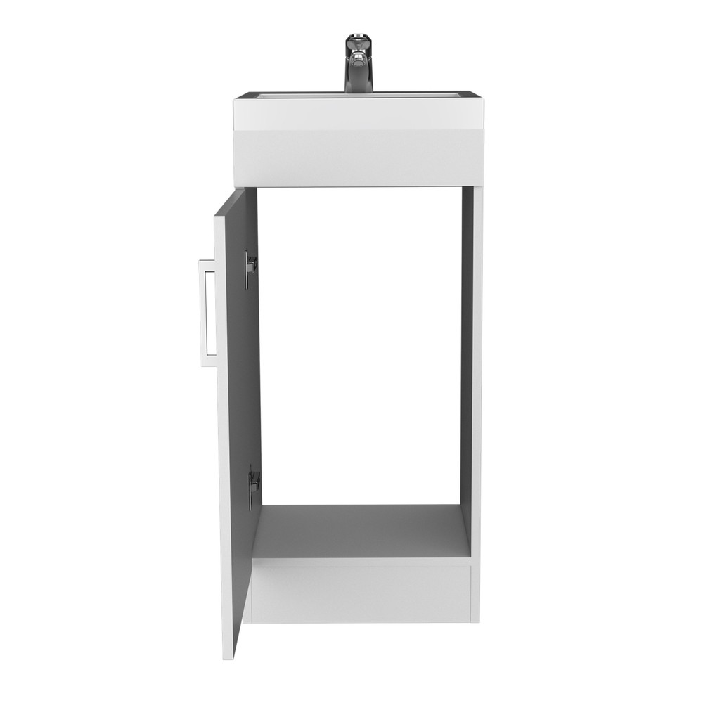 Bathroom Vanity with SInk, Single Door Cabinet, White